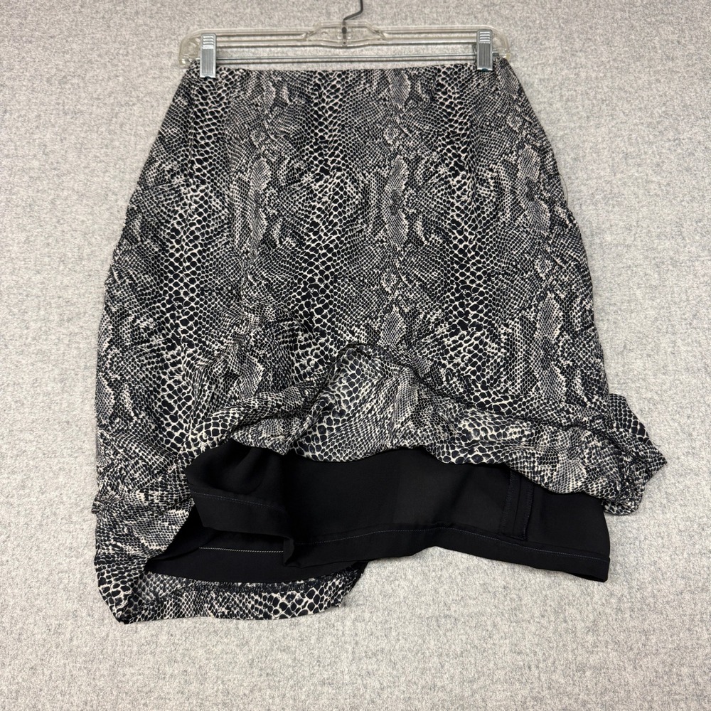 INC International Concepts Petite Silk Skirt 6P Black White Snakeskin Print - Picture 6 of 8